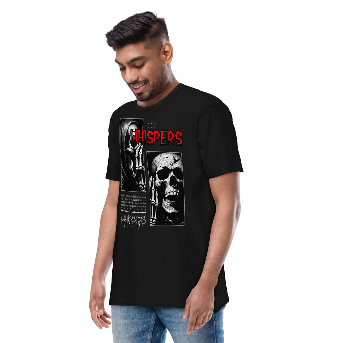 STRGTH N NUM83RS Whispers Premium Graphic Tee Black