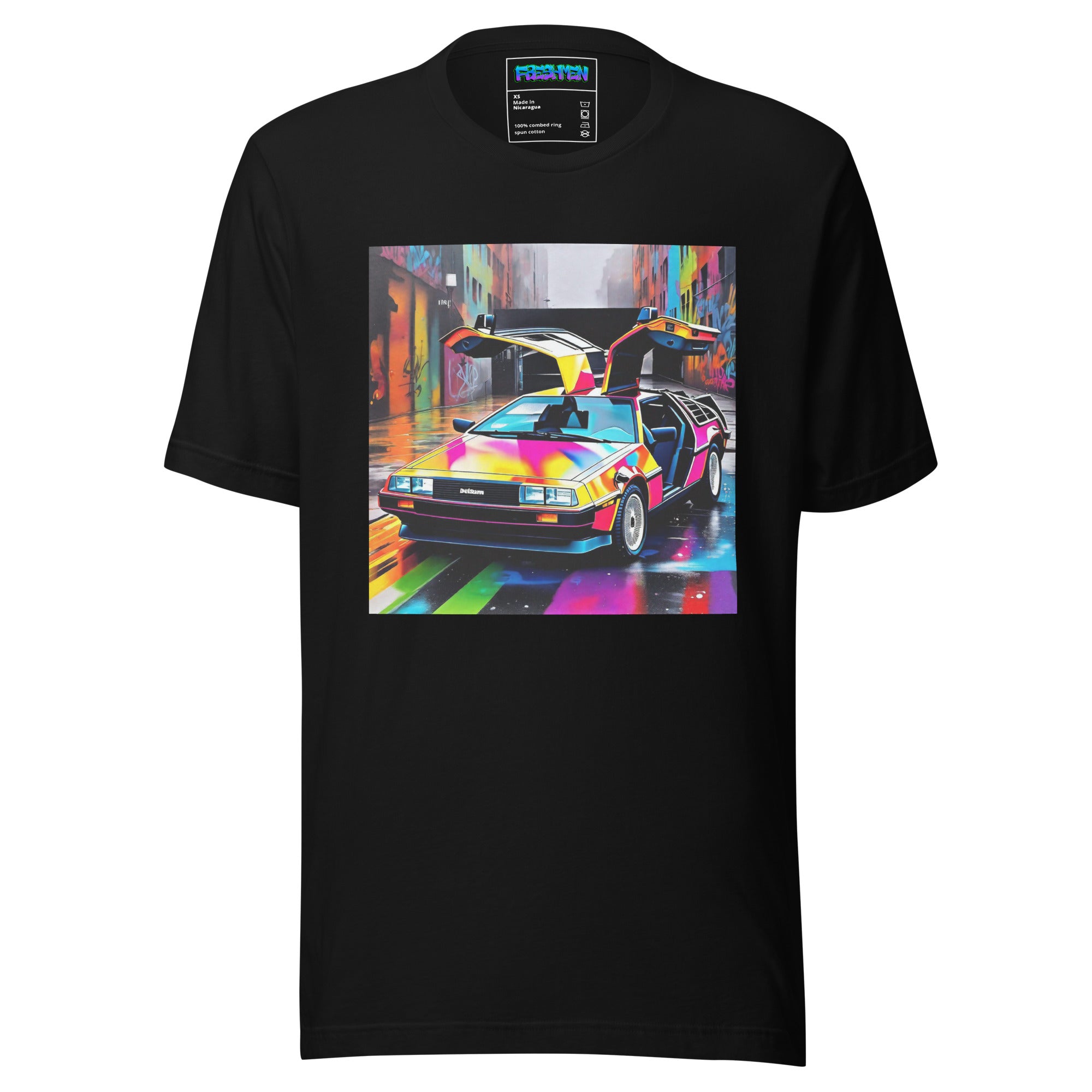 Freshmen DeLorean Graffiti Style Unisex Graphic T-Shirt