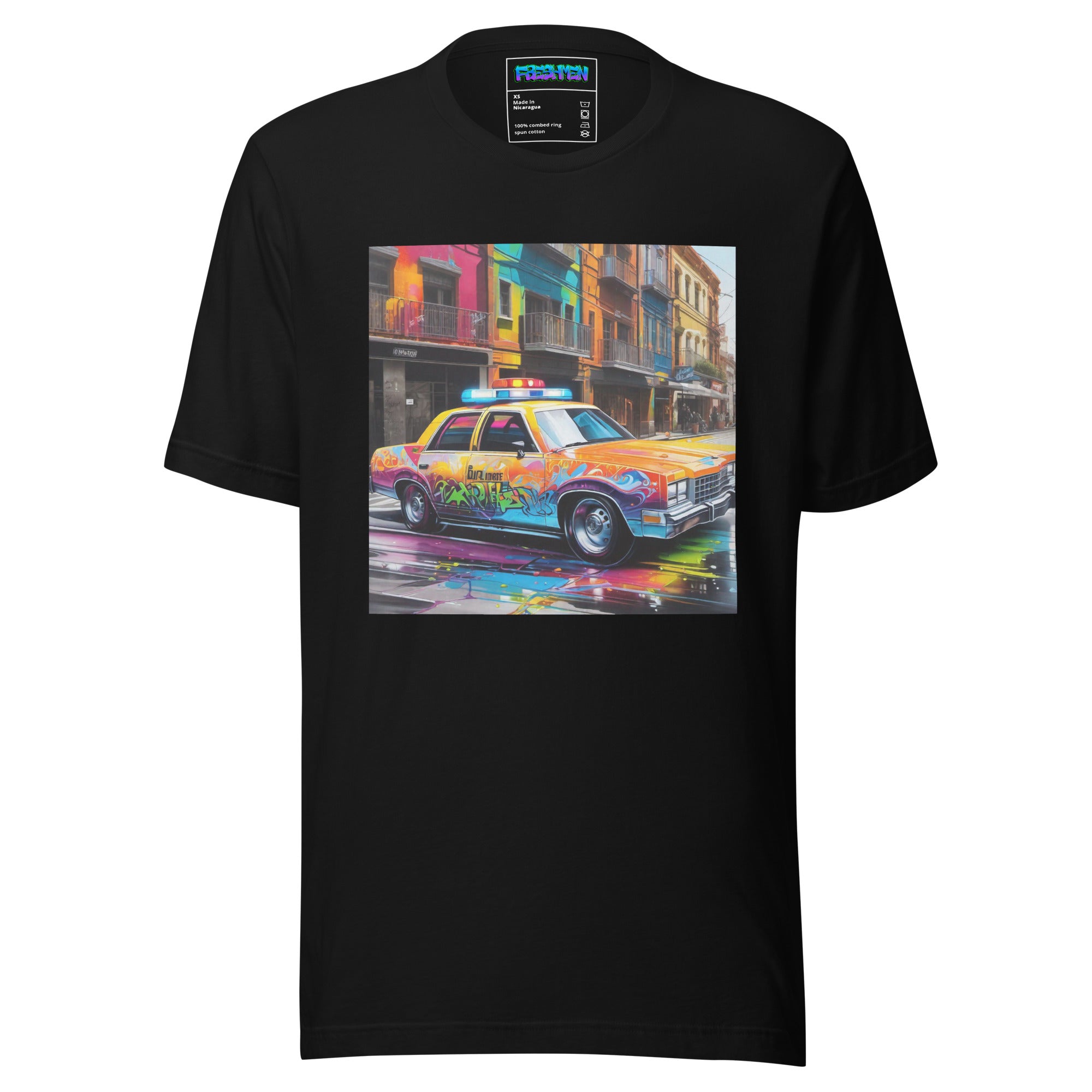 Freshmen Graffiti Cop Car Unisex Graphic T-Shirt