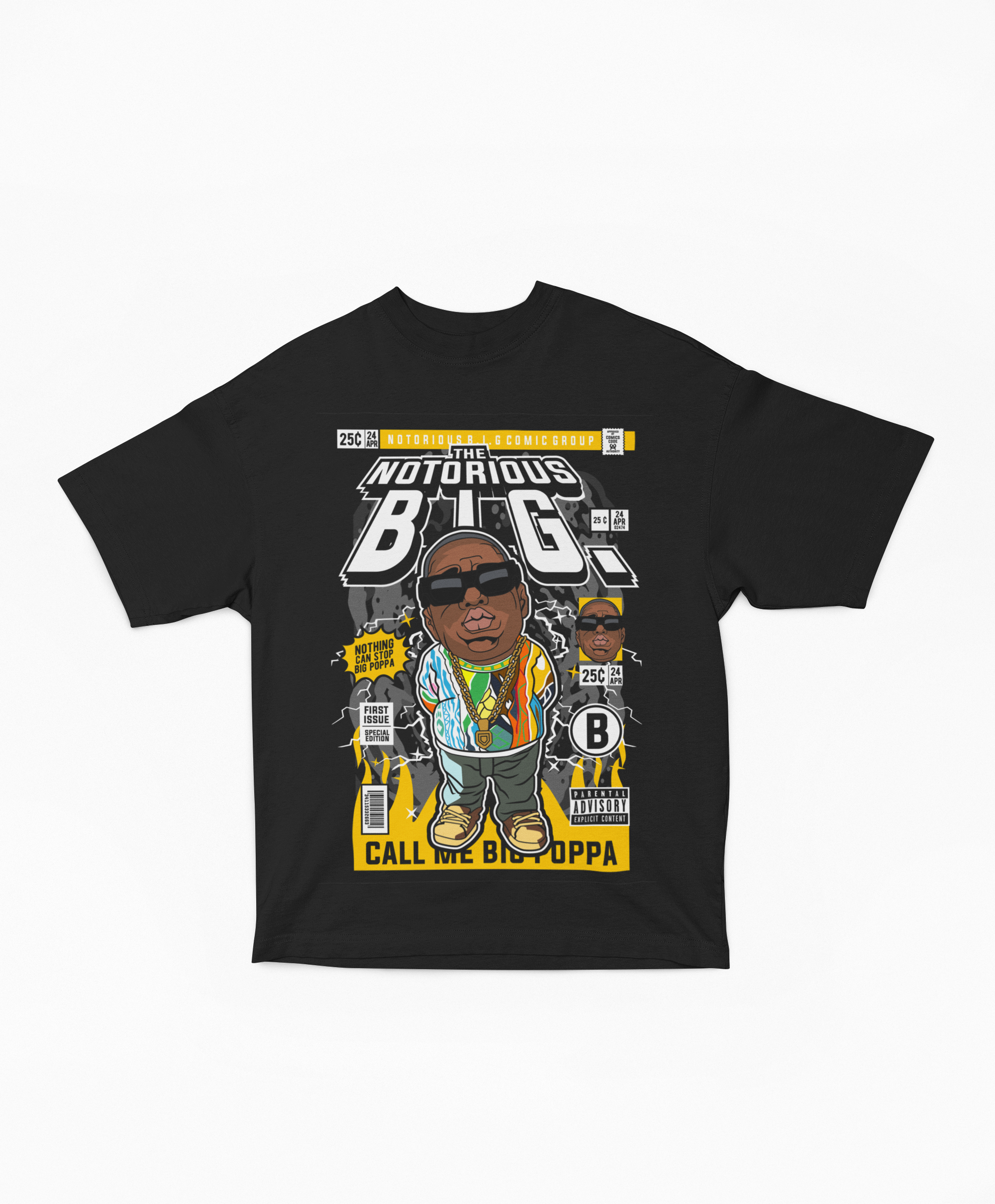 Varcity Biggie Pop Art Block Tee Black