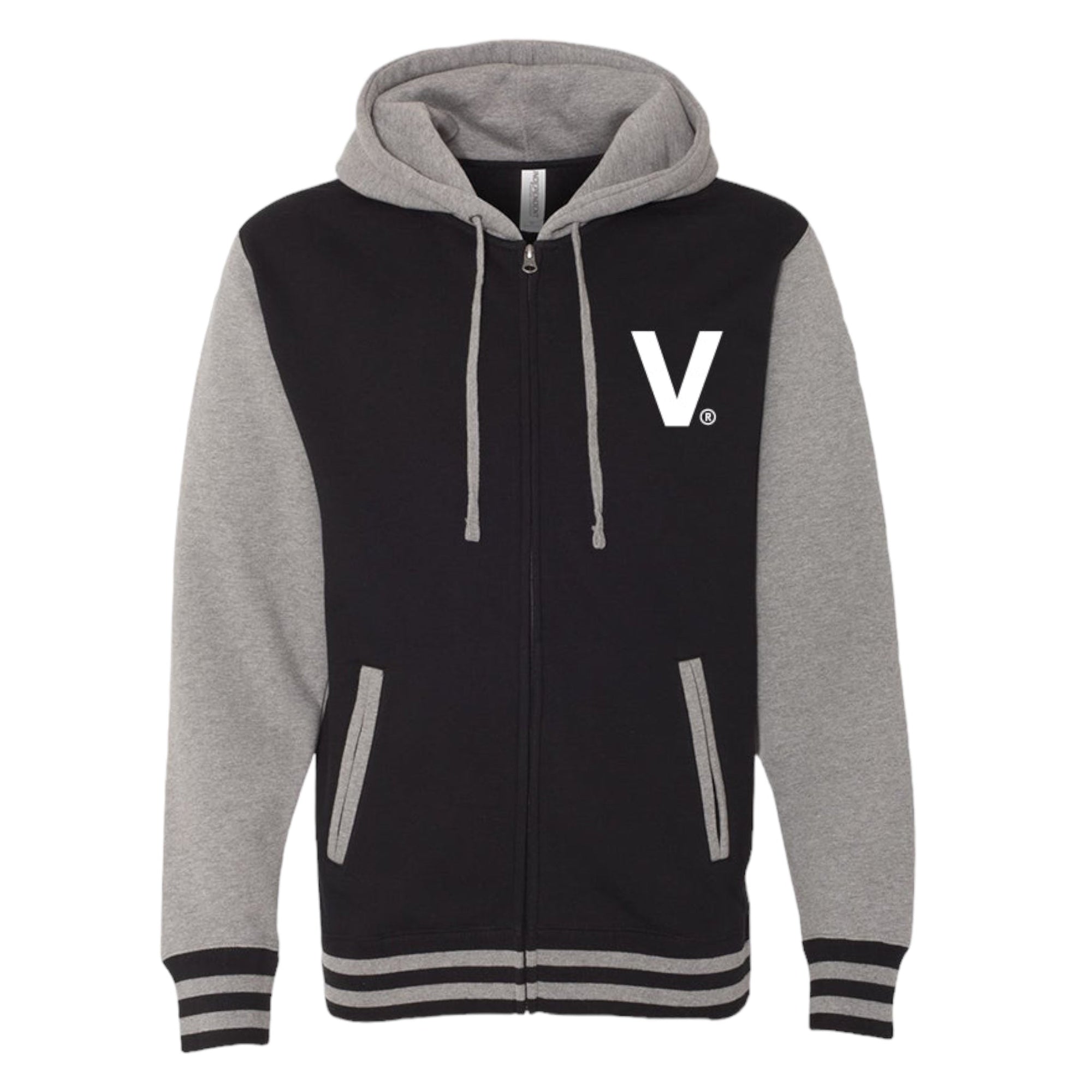 Varcity Iconic V Heavyweight Varsity Zip Hoodie Black/Grey