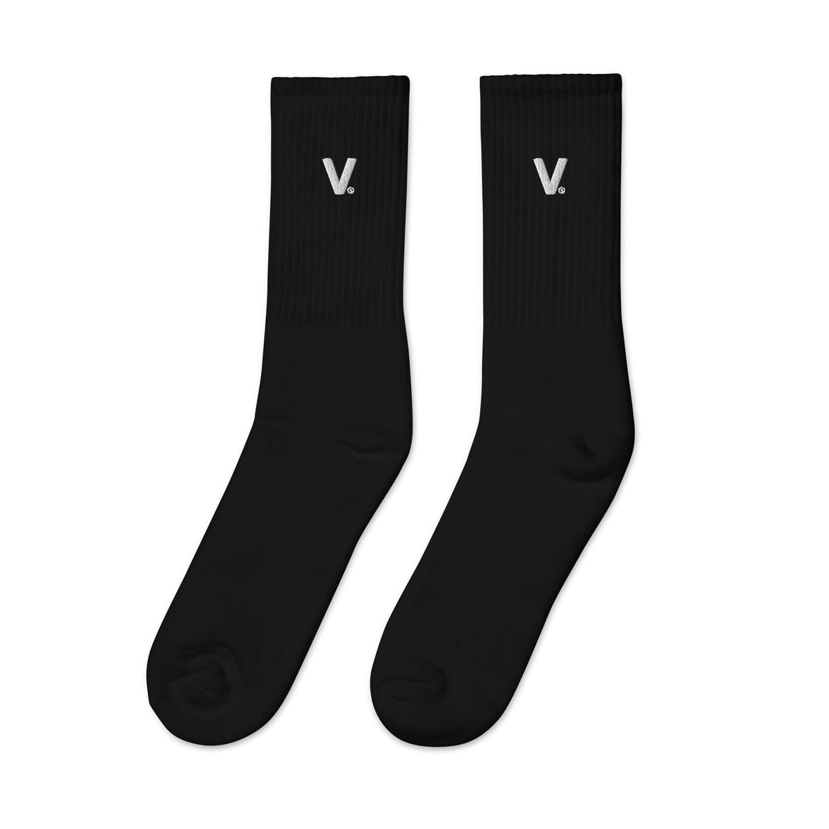 Varcity Iconic V Logo Embroidered Socks Black