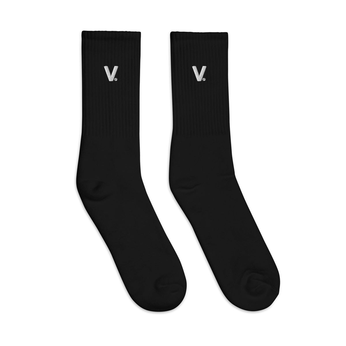 Varcity Iconic V Logo Embroidered Socks Black