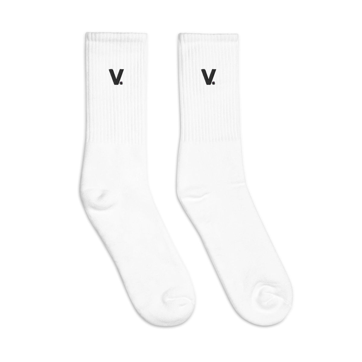 Varcity Iconic V Logo Embroidered Socks White