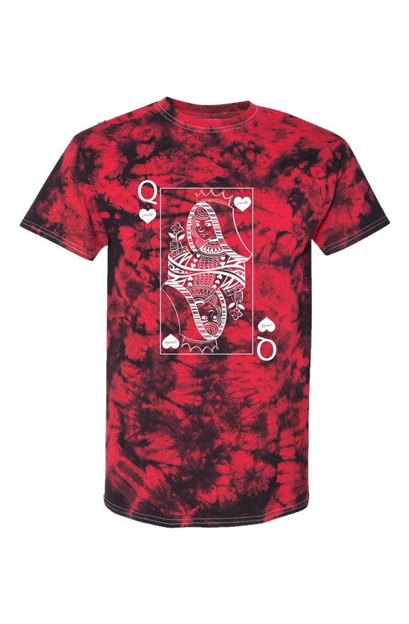 Varcity Queen Darkness Red Crystal Tie-Dye T Shirt