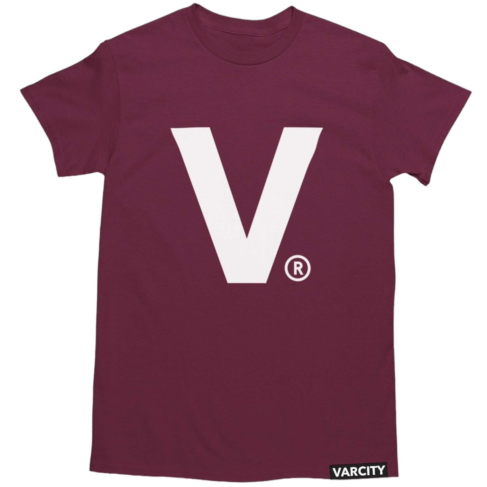 Varcity ® Fundamentals V Logo Light Weight Premium Tee Burgundy