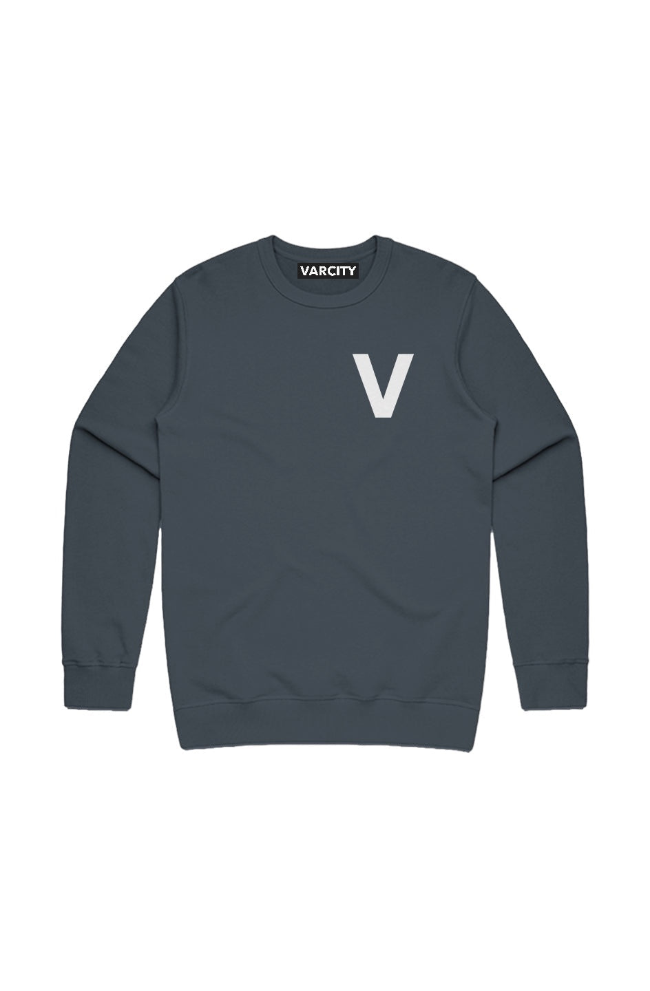 Varcity ® Fundamentals V Logo Premium Crew Petrol Blue