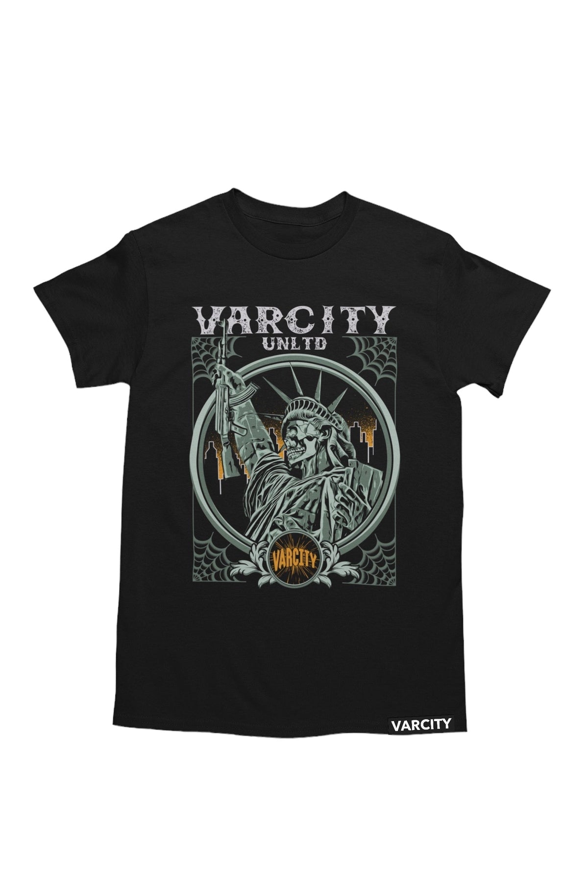 Varcity ® Liberty &amp; Death Epic Graphic Tee Black