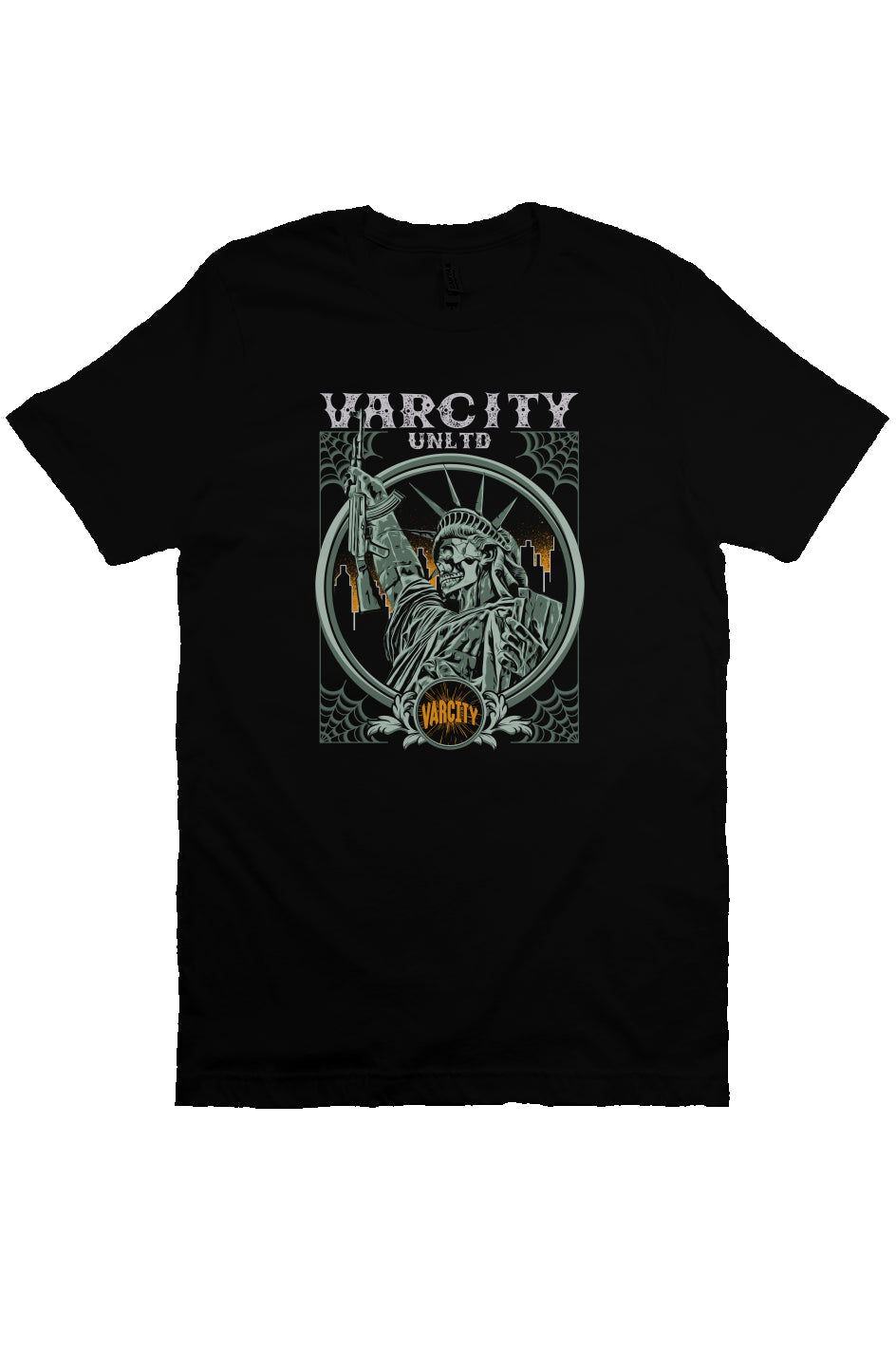 Varcity ® Liberty &amp; Death Epic Graphic Tee Black