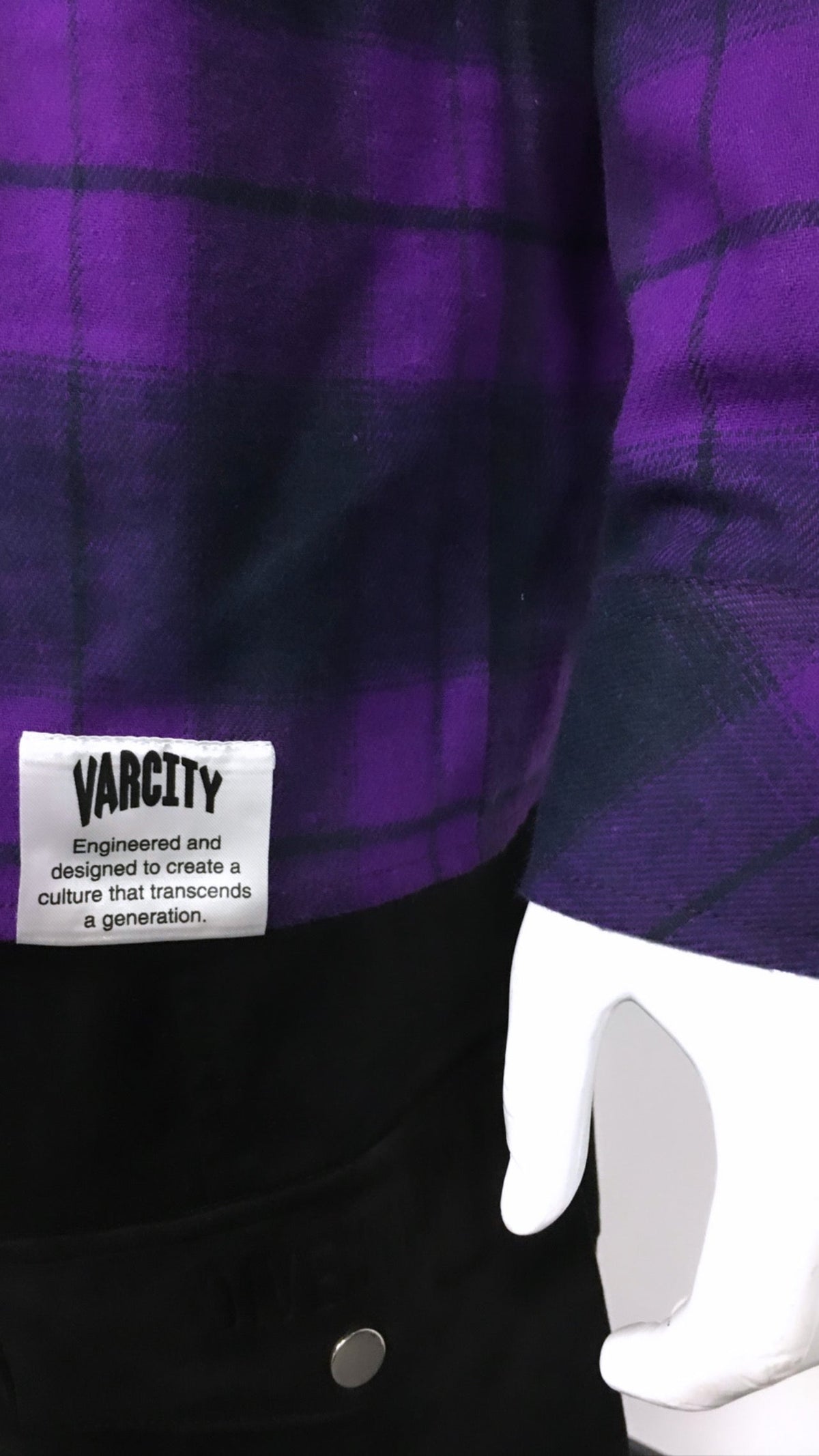 Varcity ® Statement Check Flannel PurpleBlack