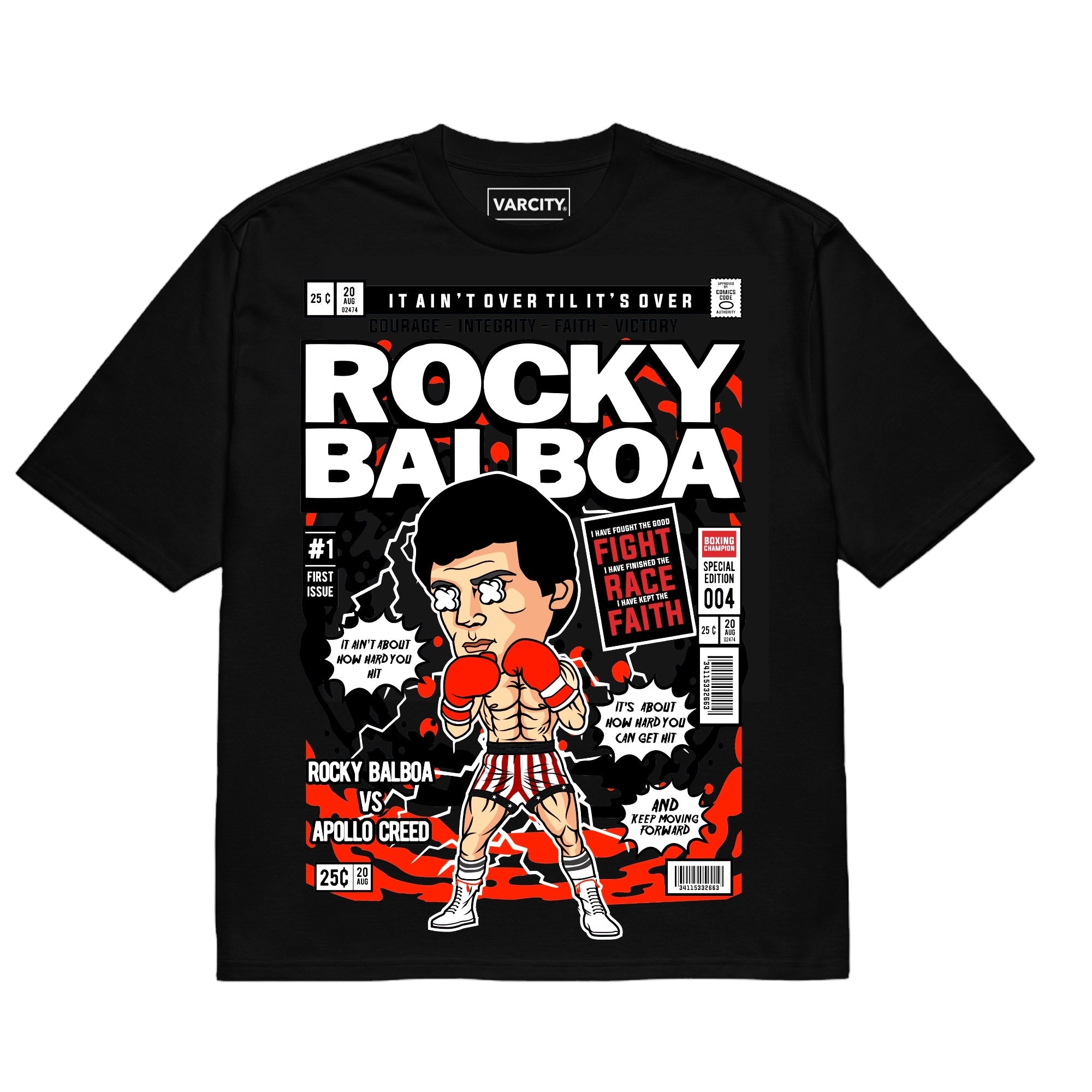 Varcity Rocky Balboa Pop Art Premium Tee Black