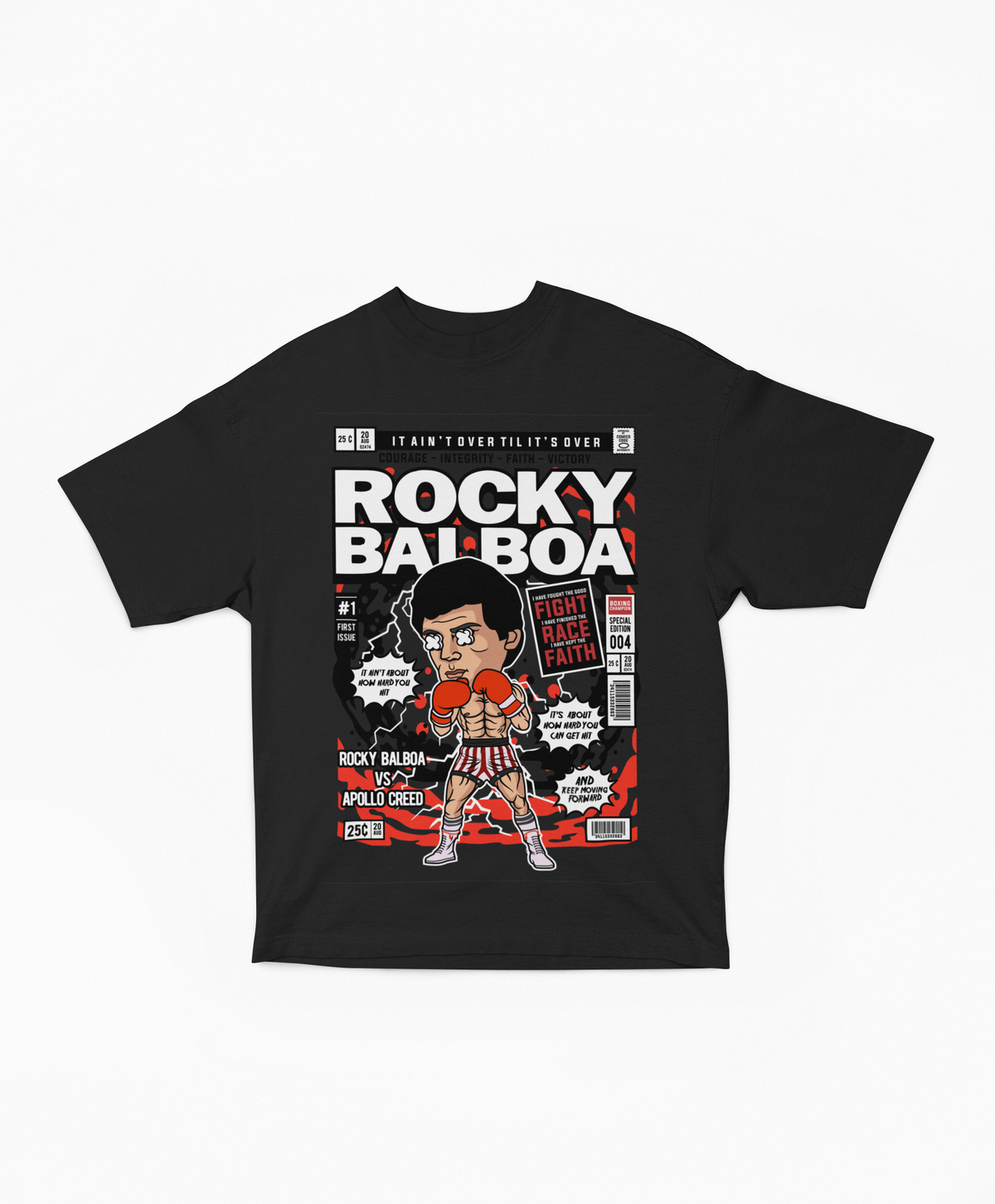 Varcity Rocky Balboa Pop Art Premium Tee Black