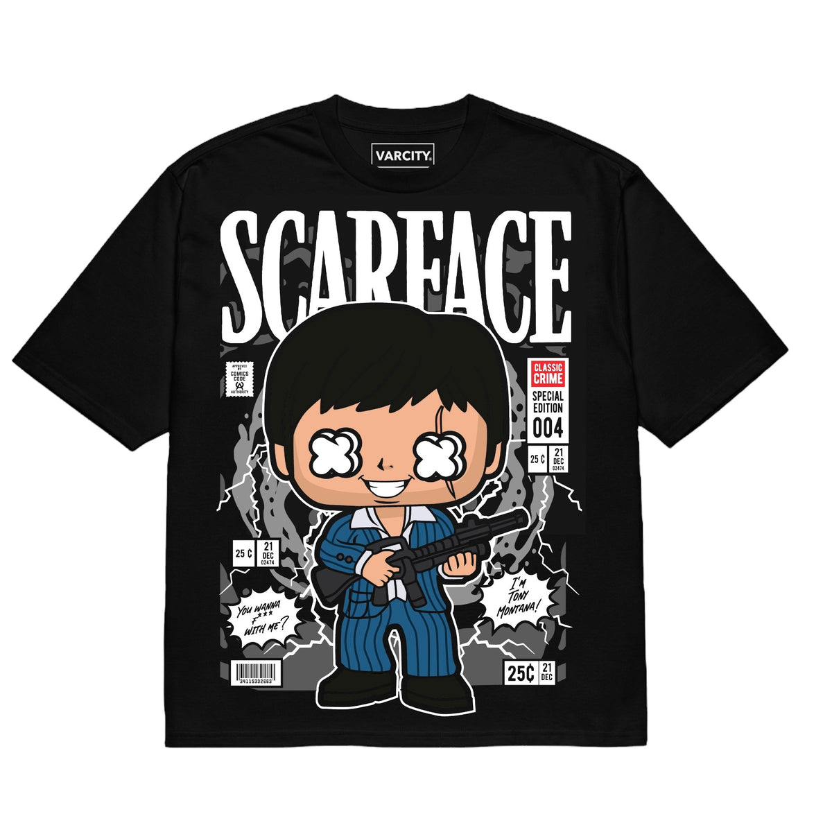 Varcity Scarface Pop Art Premium Tee Black