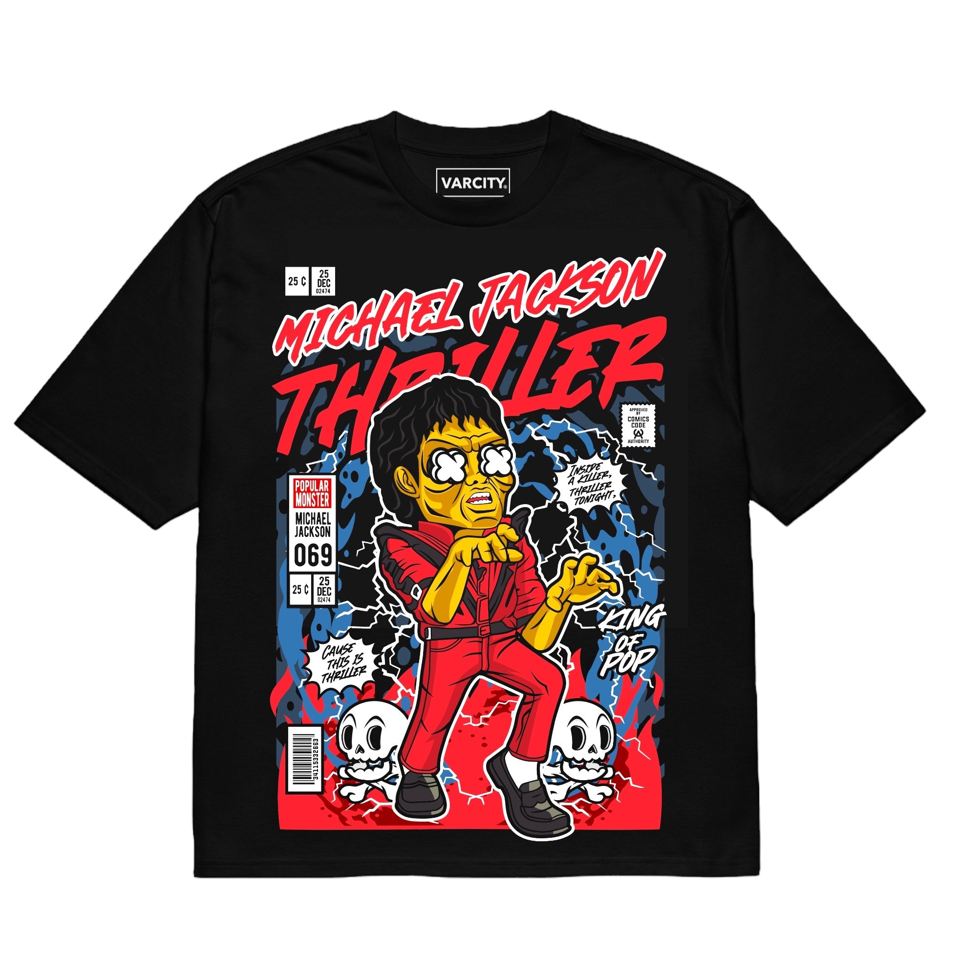 Varcity Thriller Pop Art Premium Tee Black