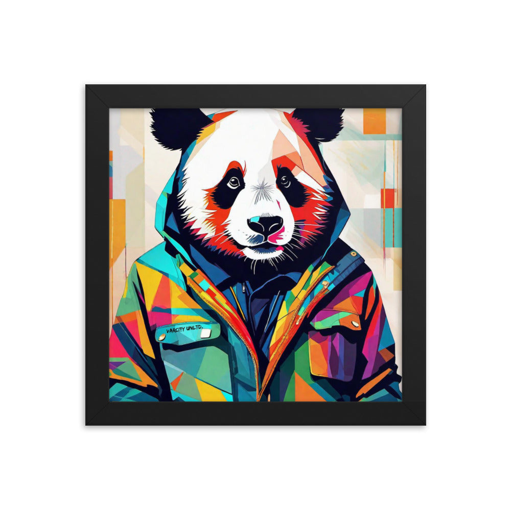 Varcity Unltd Framed Panda Poster - Black / 10″×10″