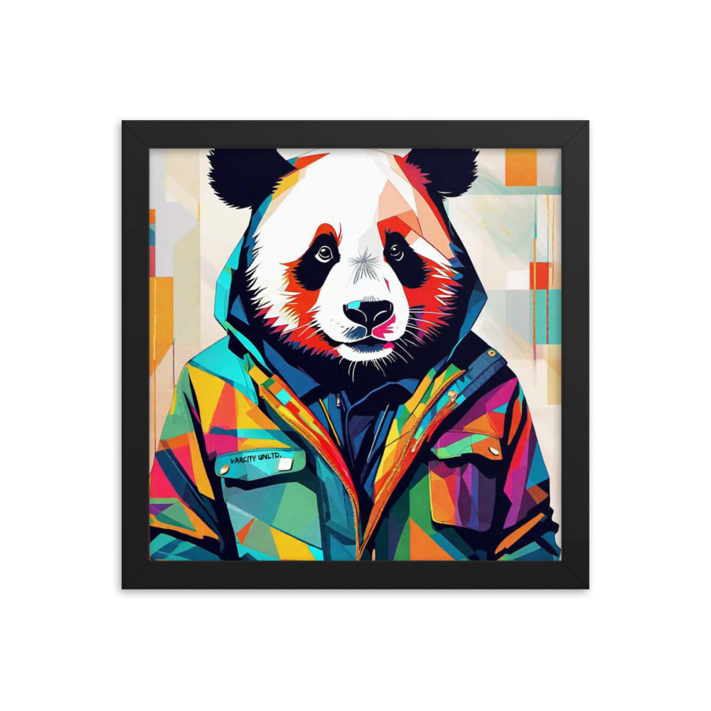 Varcity Unltd Framed Panda Poster - Black / 12″×12″