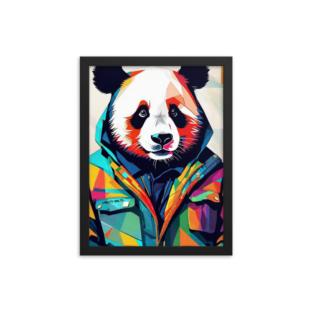 Varcity Unltd Framed Panda Poster - Black / 12″×16″