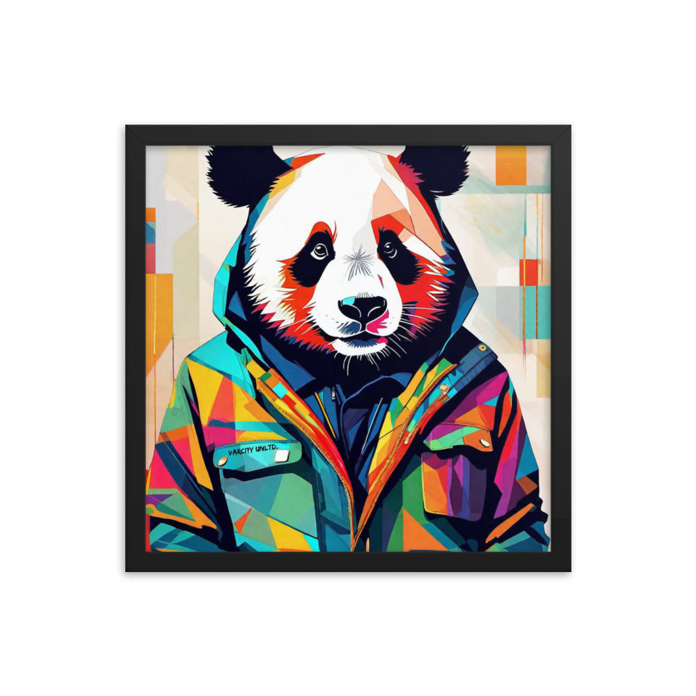 Varcity Unltd Framed Panda Poster - Black / 16″×16″