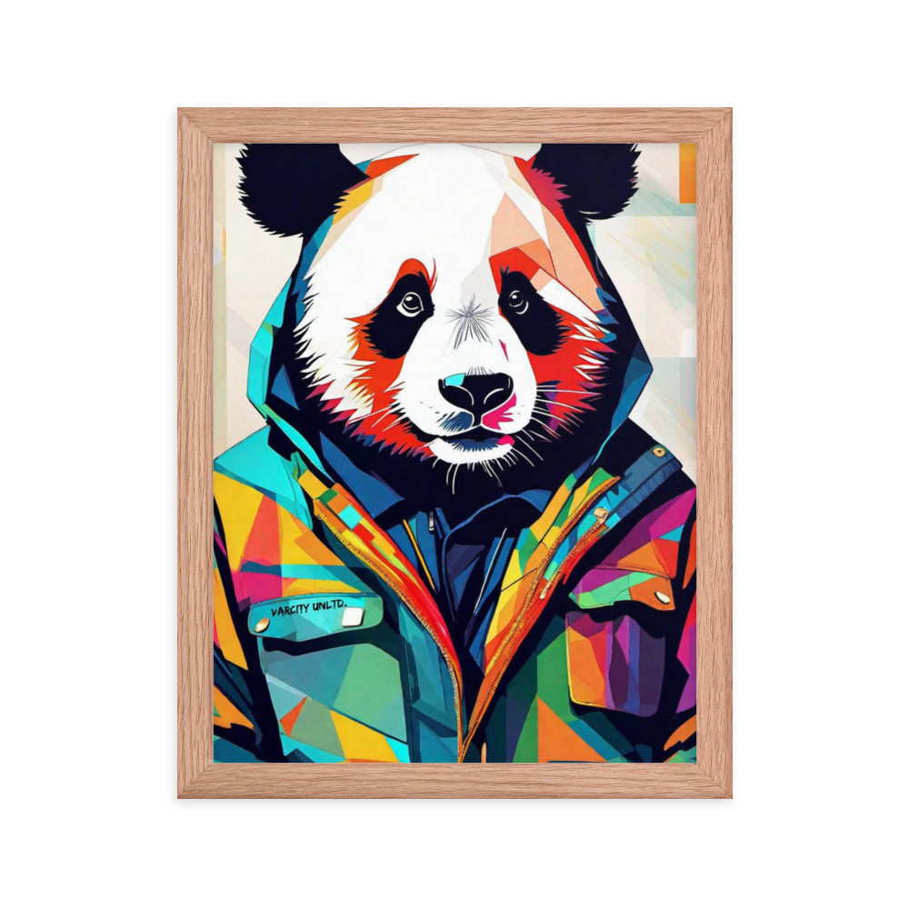 Varcity Unltd Framed Panda Poster - Red Oak / 11″×14″