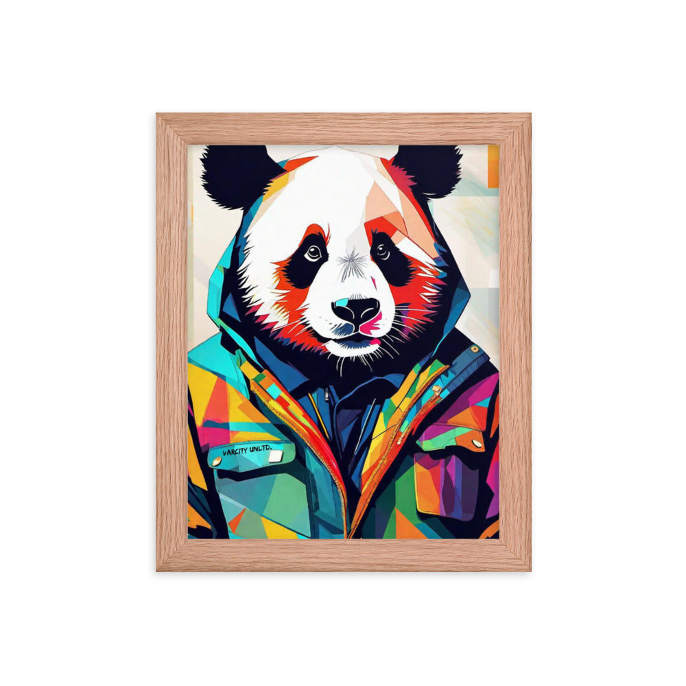 Varcity Unltd Framed Panda Poster - Red Oak / 8″×10″