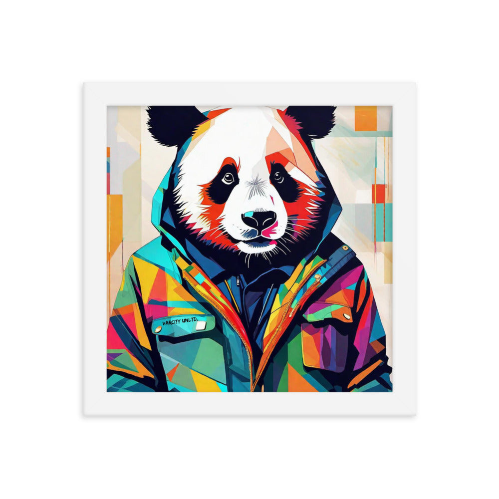 Varcity Unltd Framed Panda Poster - White / 10″×10″