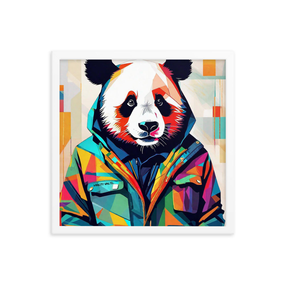 Varcity Unltd Framed Panda Poster - White / 16″×16″