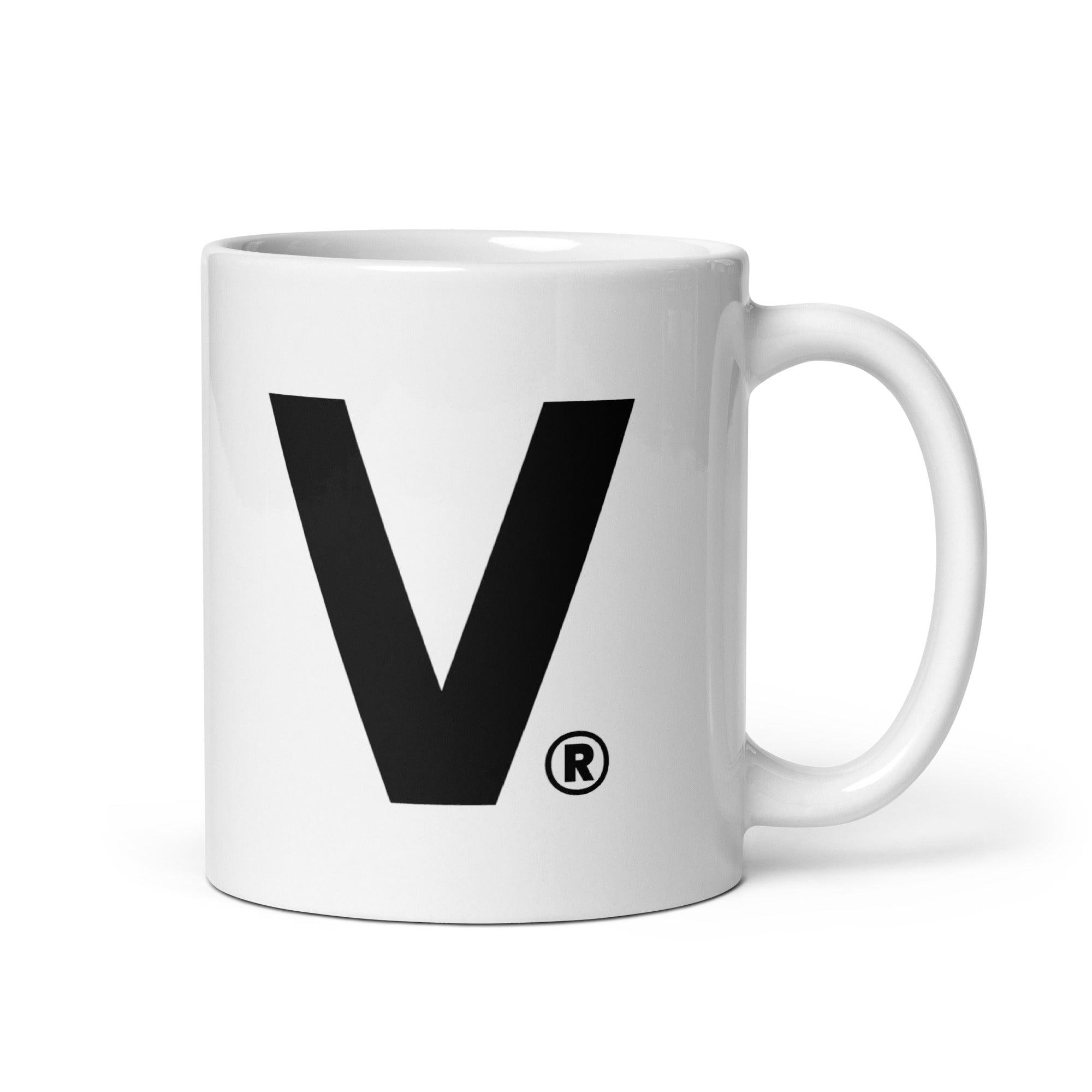 Varcity Unltd Iconic V Statement White glossy mug