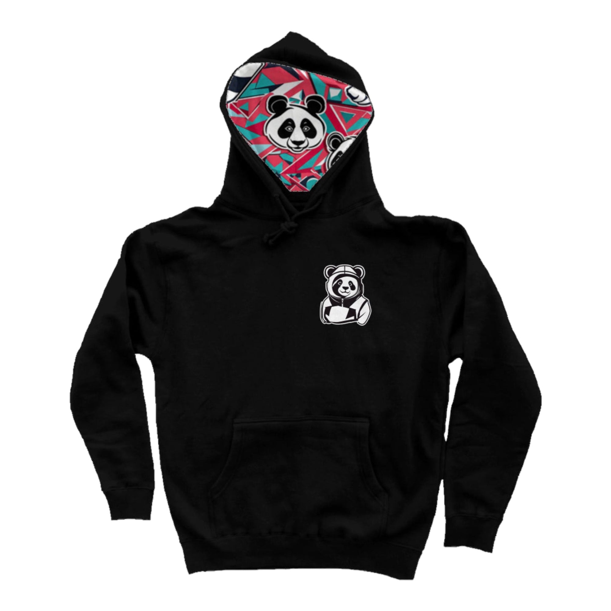 Varcity Vibes Panda Pullover Hoodie Black