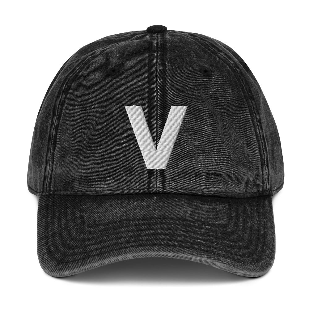 Varcity Vintage Denim Cotton Twill Dad Hat Black