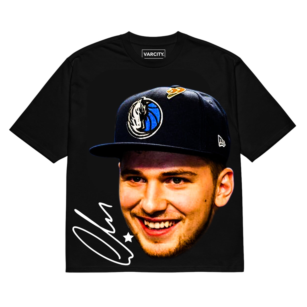 Varcity Vintage Luka Doncic Draft Day Big Face Heavyweight T-Shirt Black