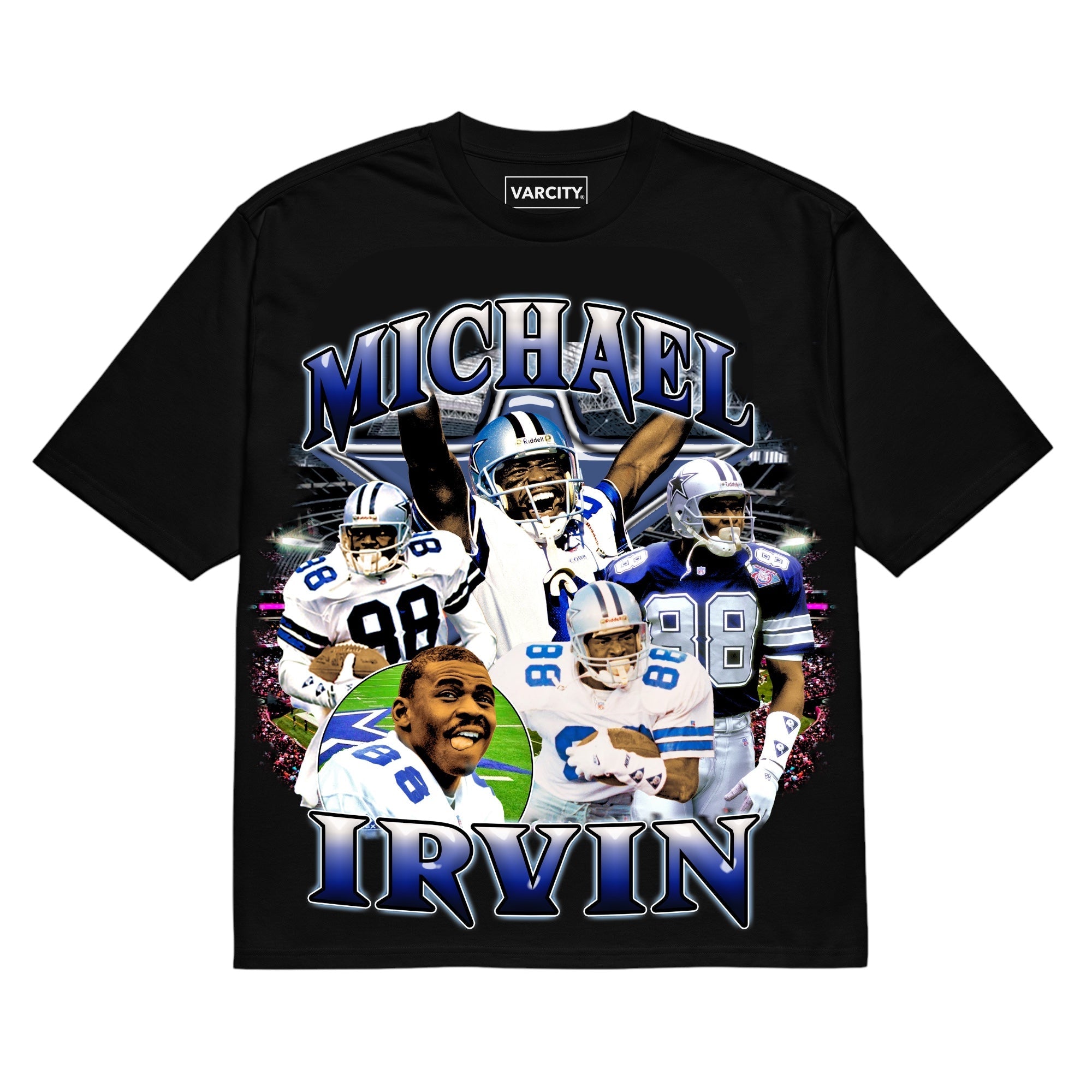 Vintage Varcity Michael Irvin Heavyweight Vintage T-Shirt Black